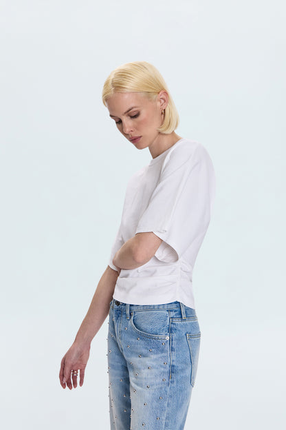 Veronica Kimono Sleeve Fitted Tee - White