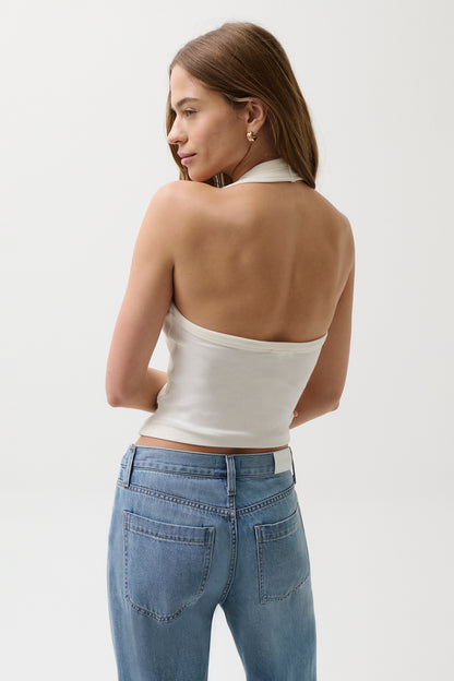 Pistola Nattie Modal Halter Top - Soft White jeans