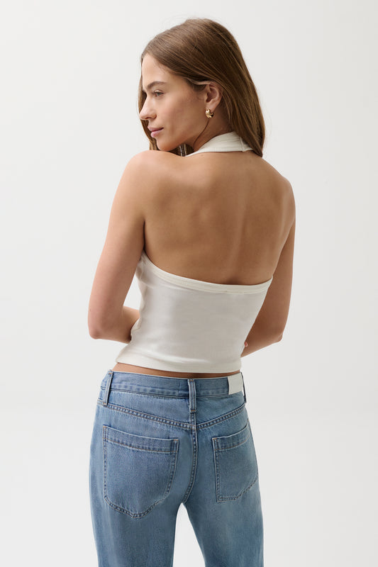 Nattie Modal Halter Top - Soft White