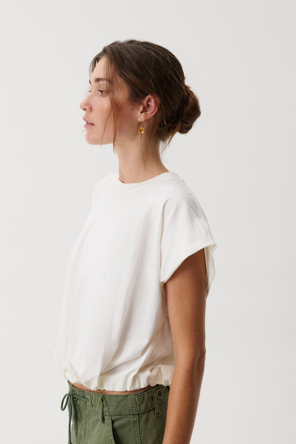Millie Bubble Tee - Soft White