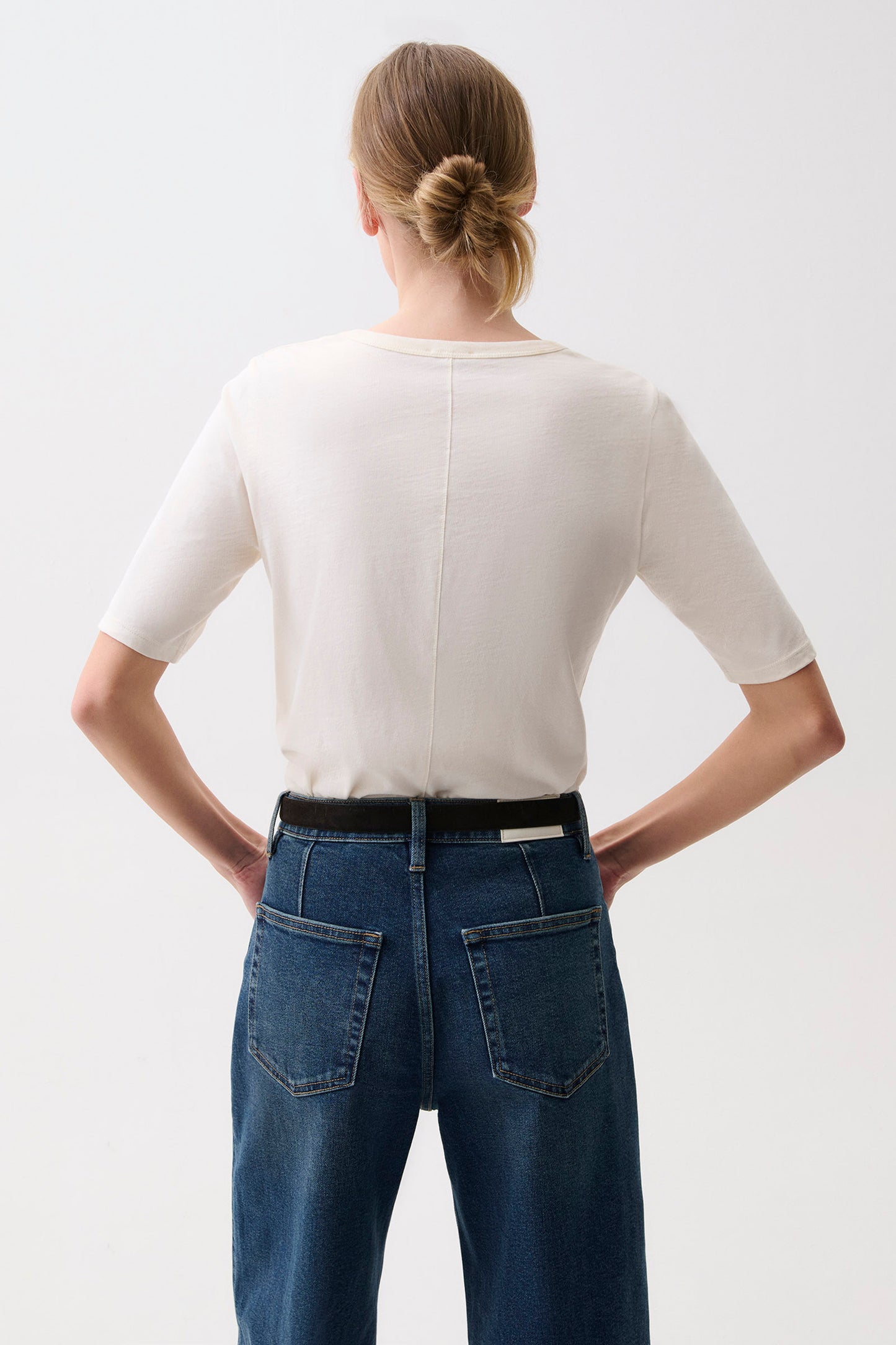 Melika Quarter Sleeve Tee - Soft White