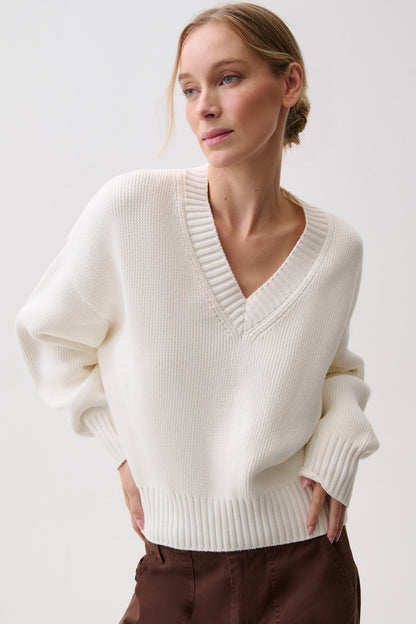Nika Heavyweight Sweater - White