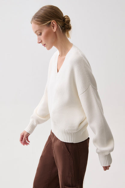 Nika Heavyweight Sweater - White