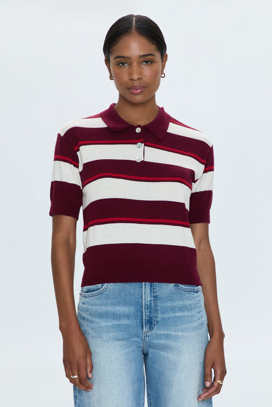 Drea Polo - Ruby Sangria Stripe