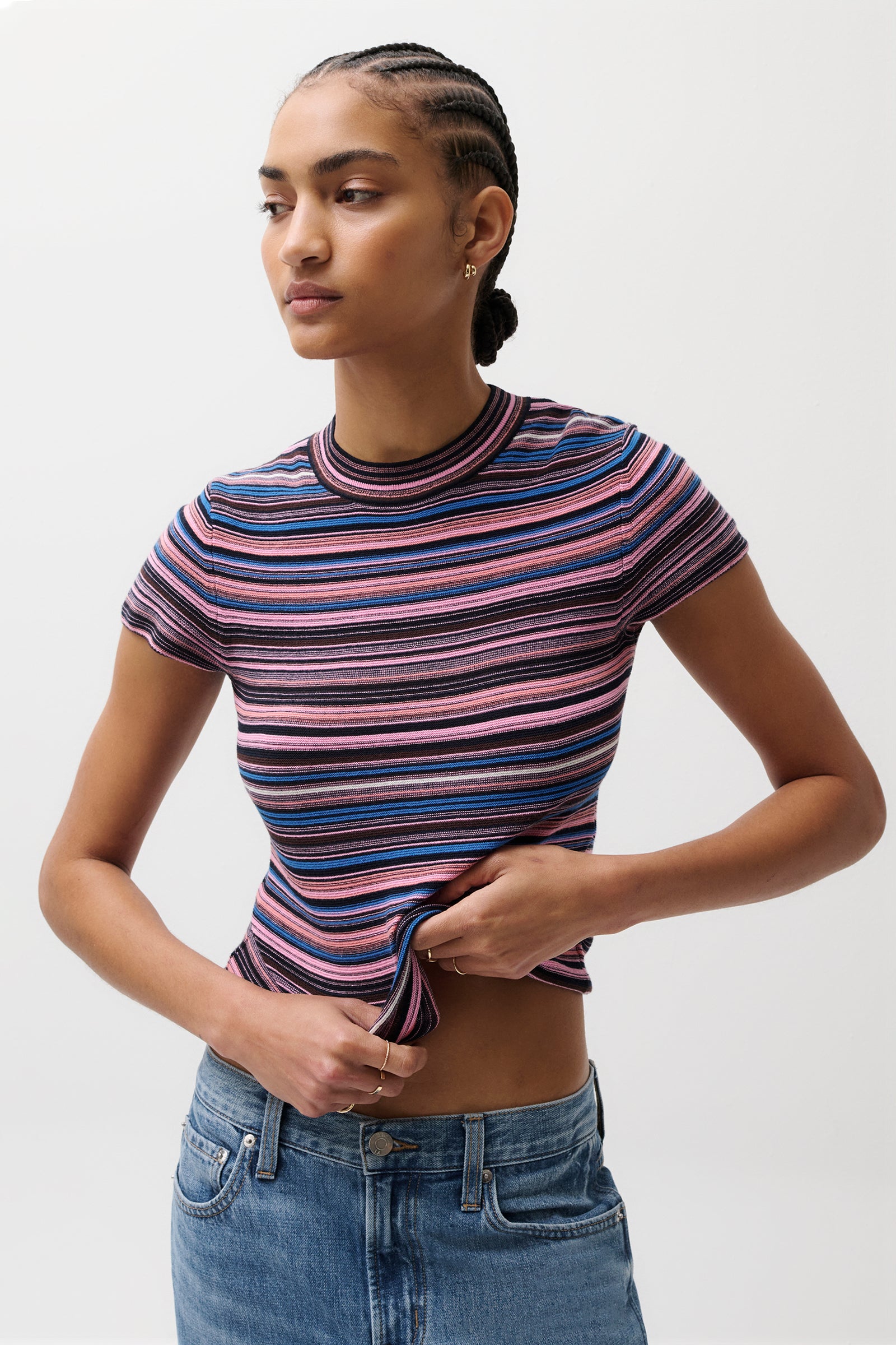 Selene Sweater Tee - Egyptian Blue Stripe – Pistola Denim