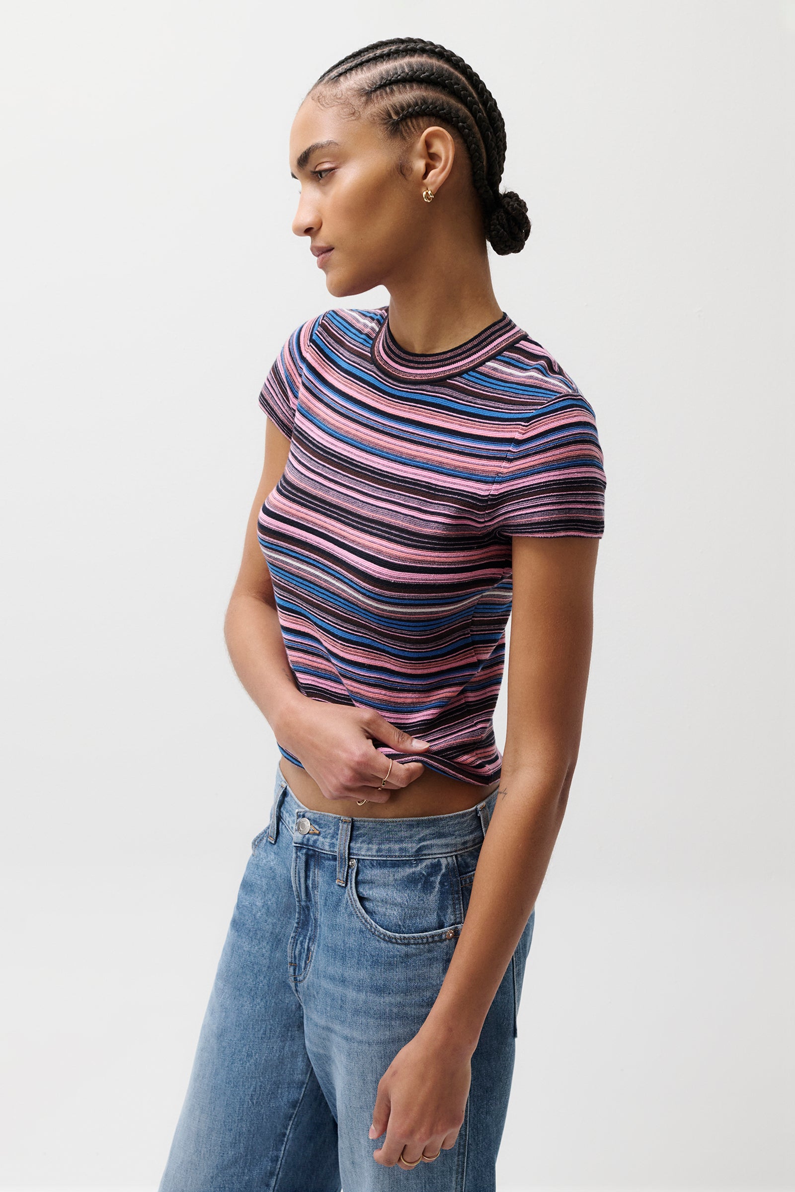 Selene Sweater Tee - Egyptian Blue Stripe – Pistola Denim