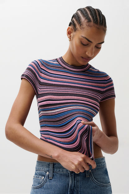 Selene Sweater Tee - Egyptian Blue Stripe