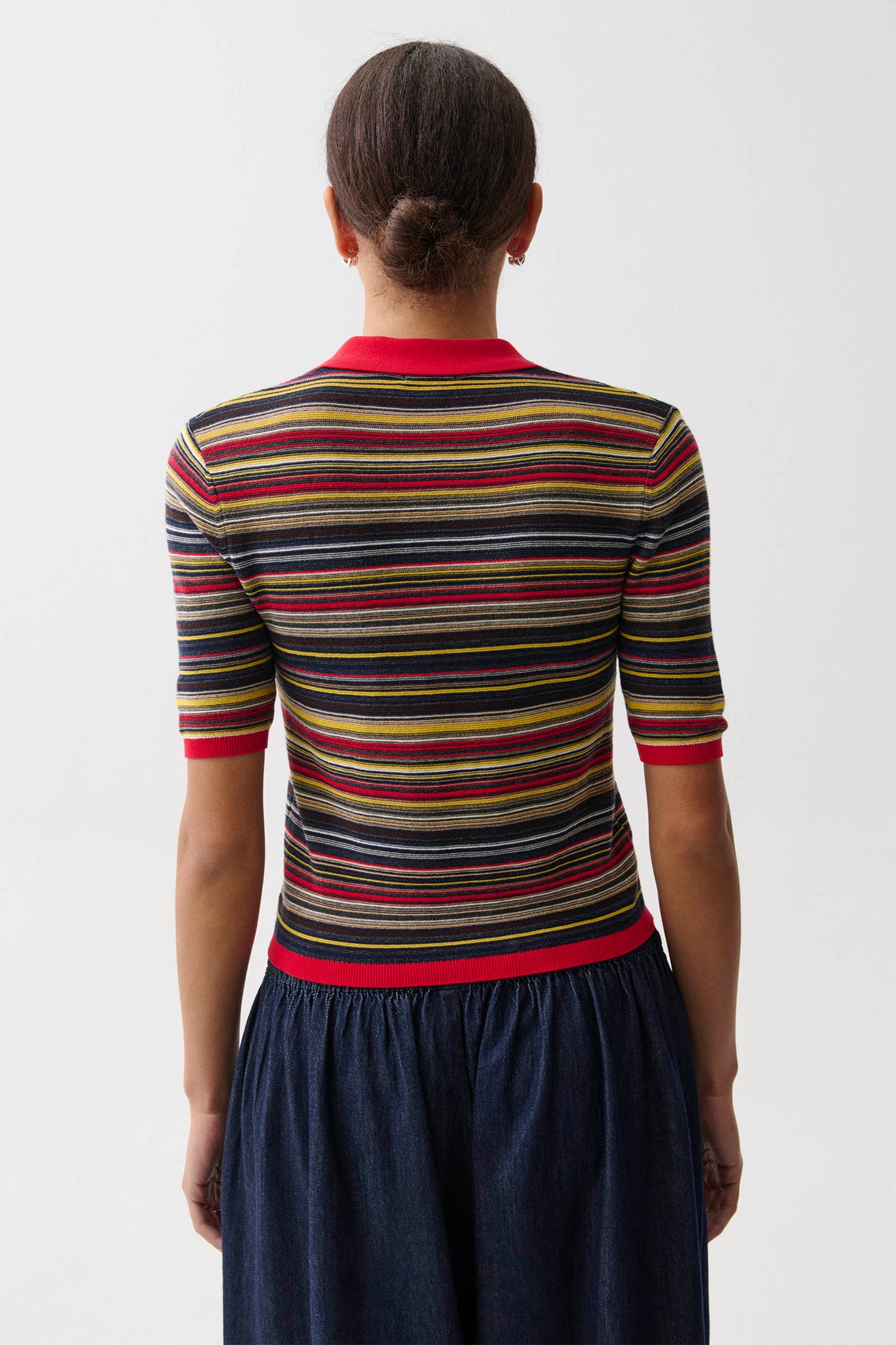 Ashlee Polo Sweater - Negroni Stripe