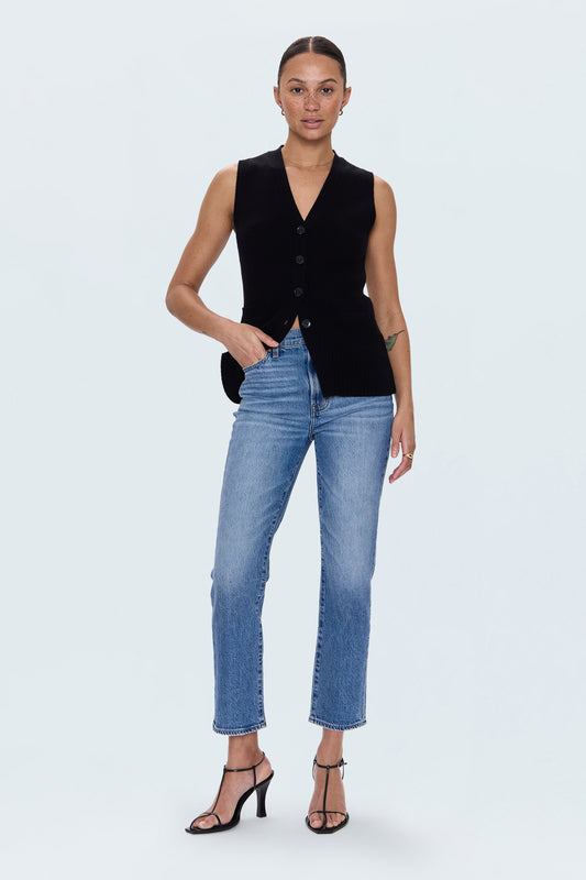 Bri High Rise Slim Straight Jean - Charleston
