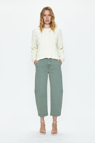 Eli High Rise Arched Trouser - Calvary Olive