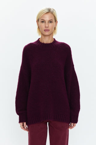Carlen Mock Neck Sweater - Aubergine
