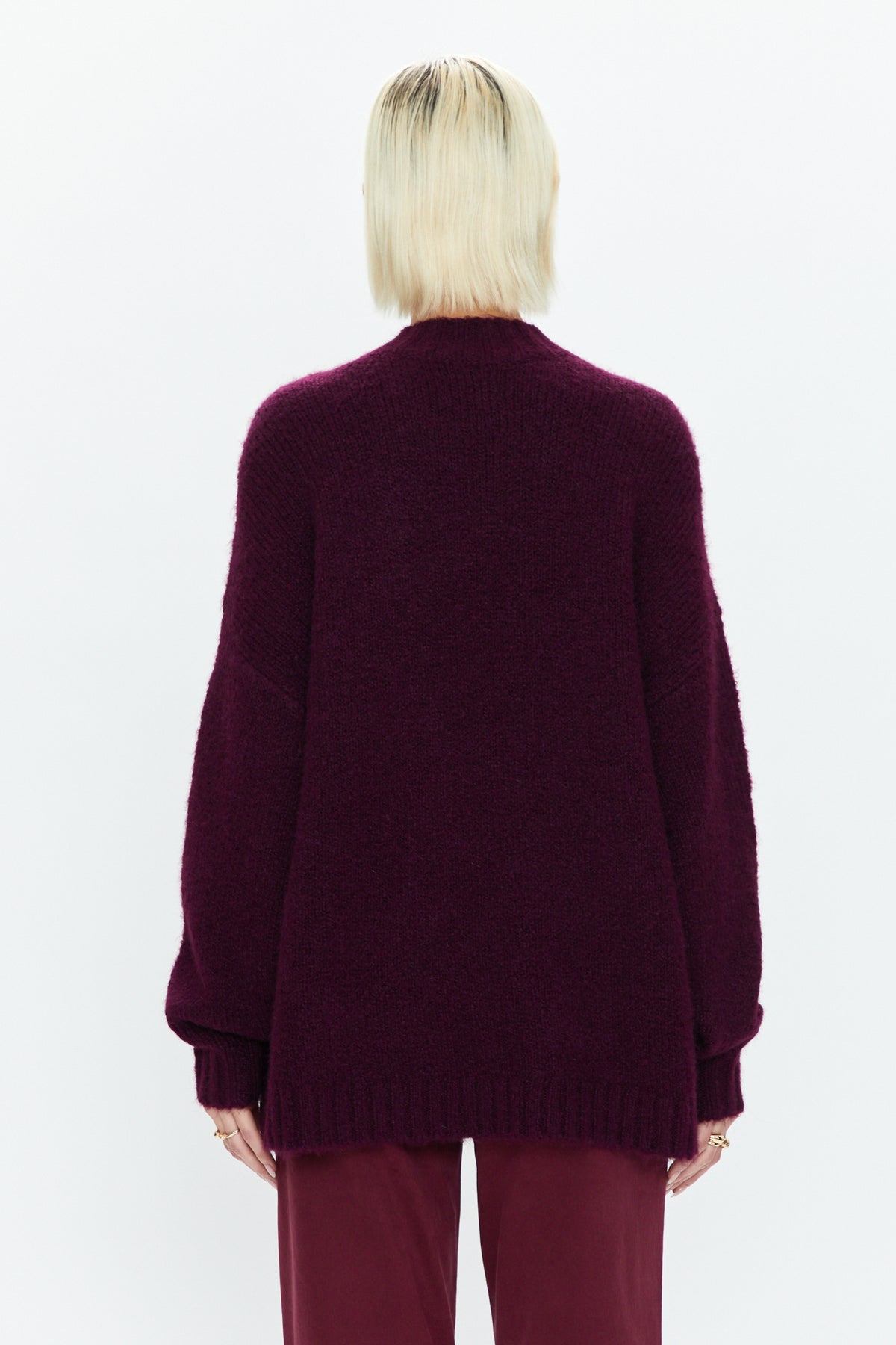 Carlen Mock Neck Sweater - Aubergine