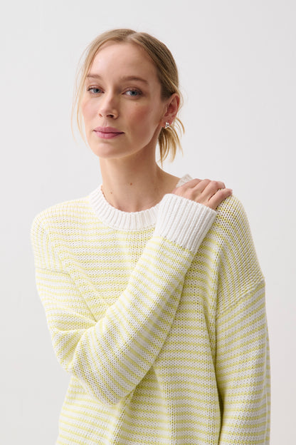 Aura Relaxed Crew Neck Sweater - Limeade