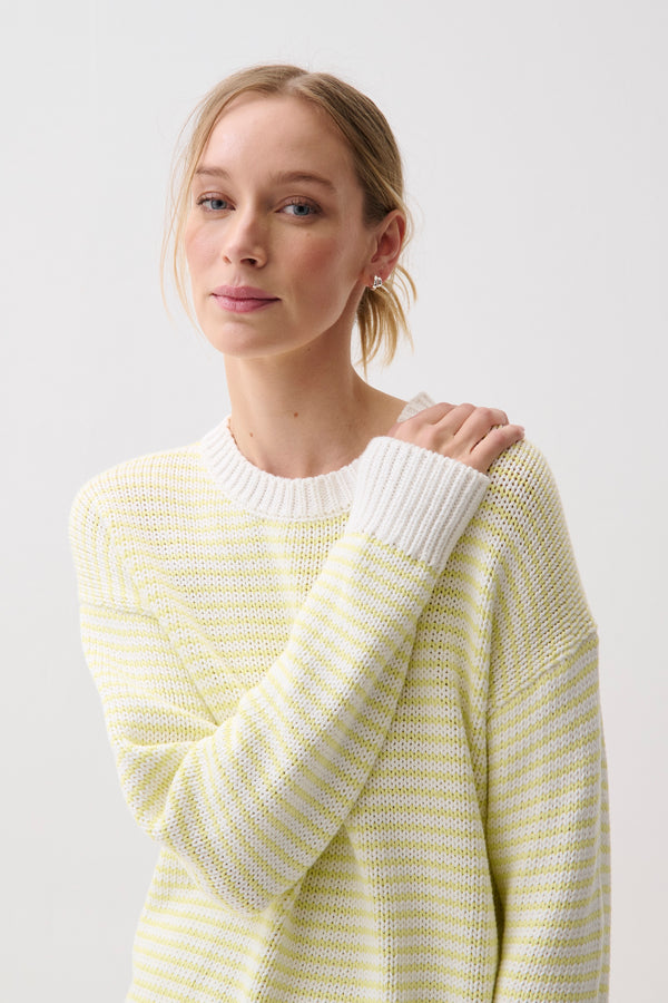 Aura Relaxed Crew Neck Sweater - Limeade