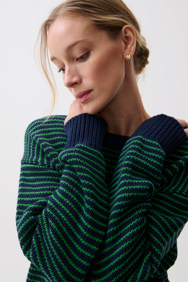 Aura Relaxed Crew Neck Sweater - Midgreen