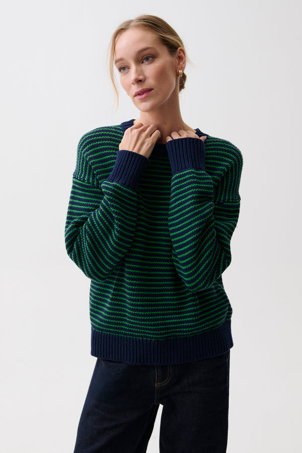 Aura Relaxed Crew Neck Sweater - Midgreen