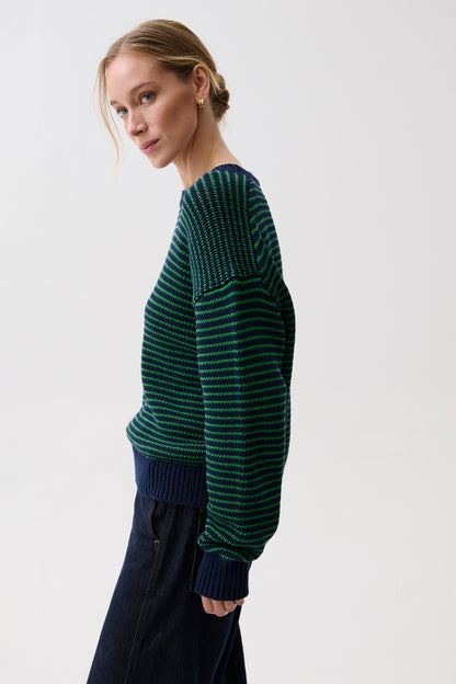 Aura Relaxed Crew Neck Sweater - Midgreen