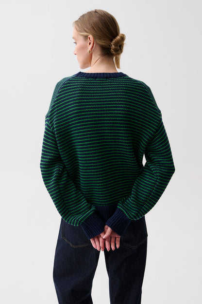 Aura Relaxed Crew Neck Sweater - Midgreen