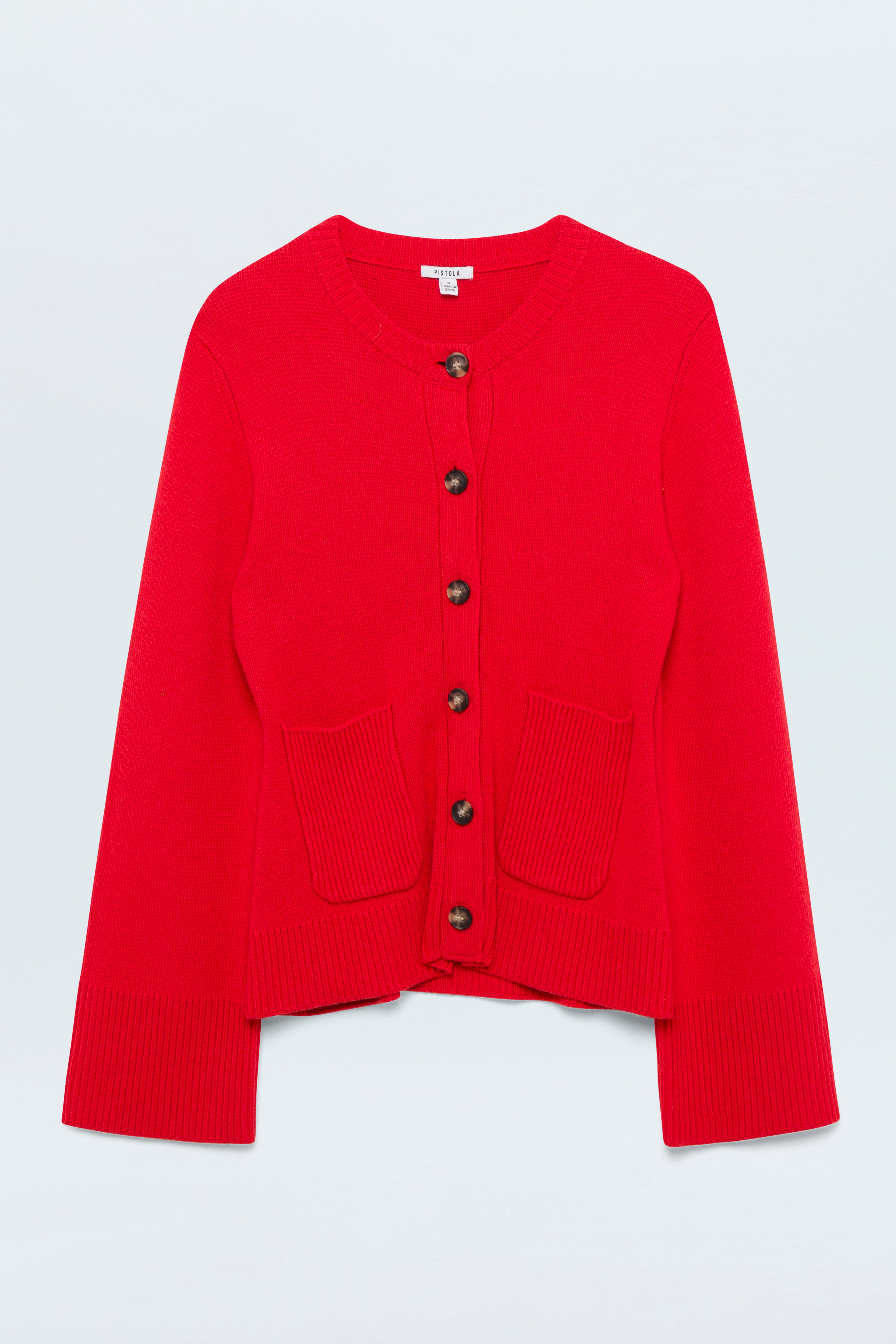 ウ*ー様 【A.PRESSE】Cotton Knit Cardigan RED Dani Cardigan - Rouge – Pistola Denim