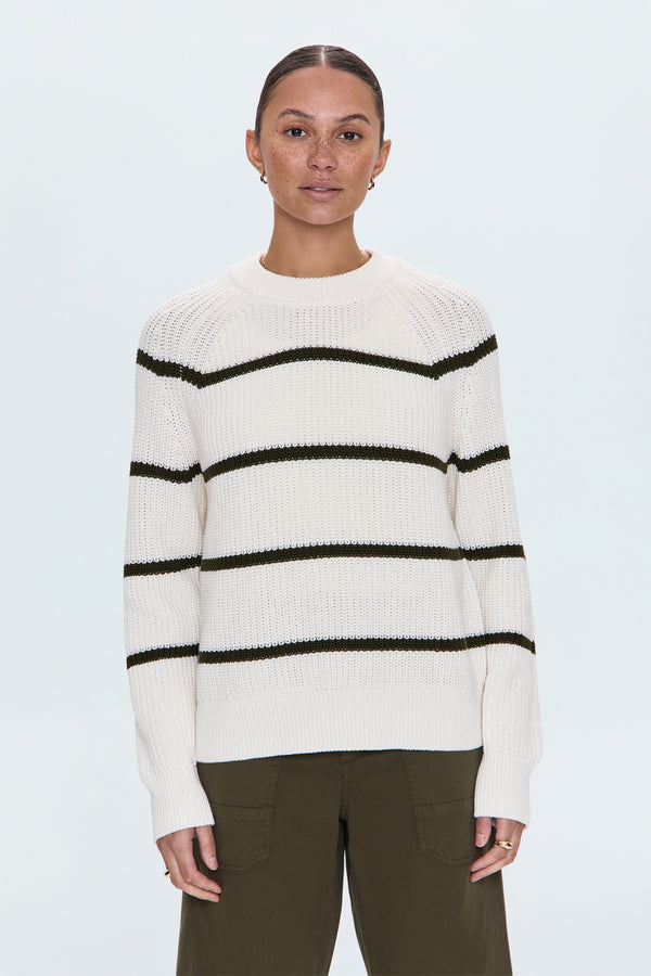Edie Sweater - Olive Stripe