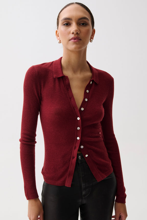 Korey Featherweight Cardigan - Barolo