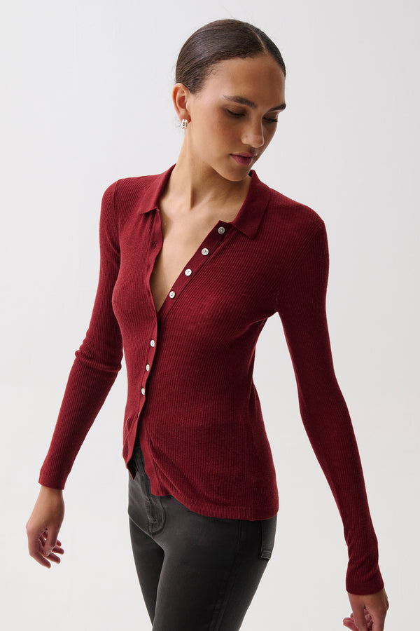 Korey Featherweight Cardigan - Barolo