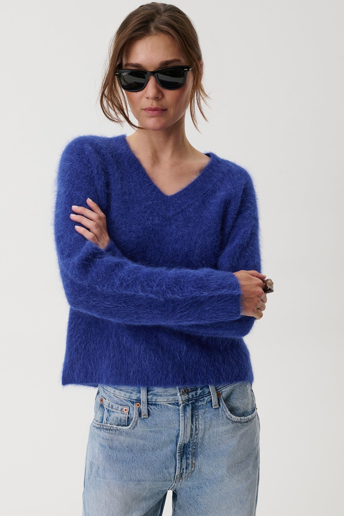 Kit V-Neck Pullover Sweater - Sapphire