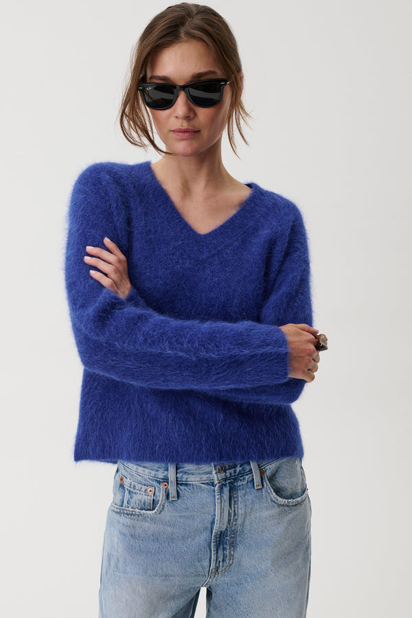 Kit V-Neck Pullover Sweater - Sapphire