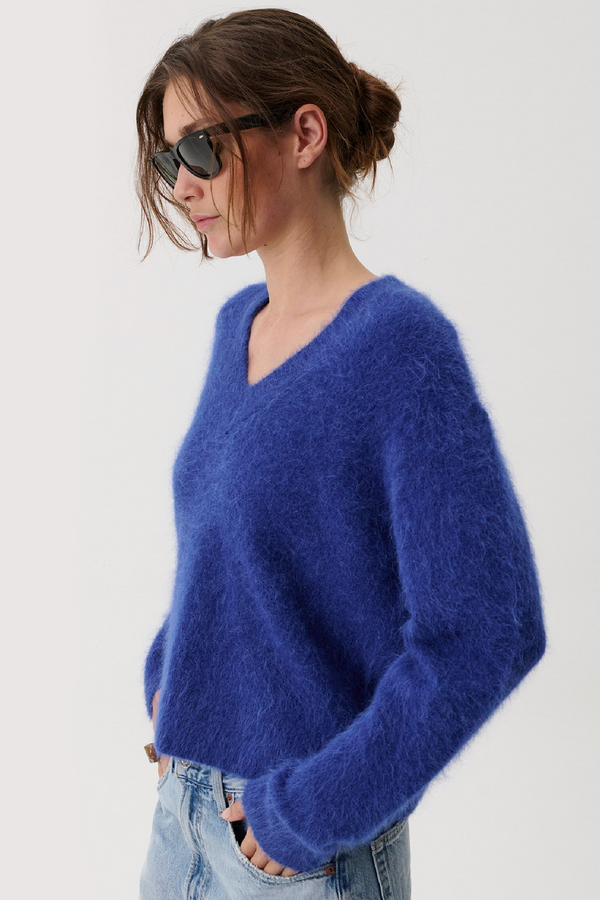 Kit V-Neck Pullover Sweater - Sapphire