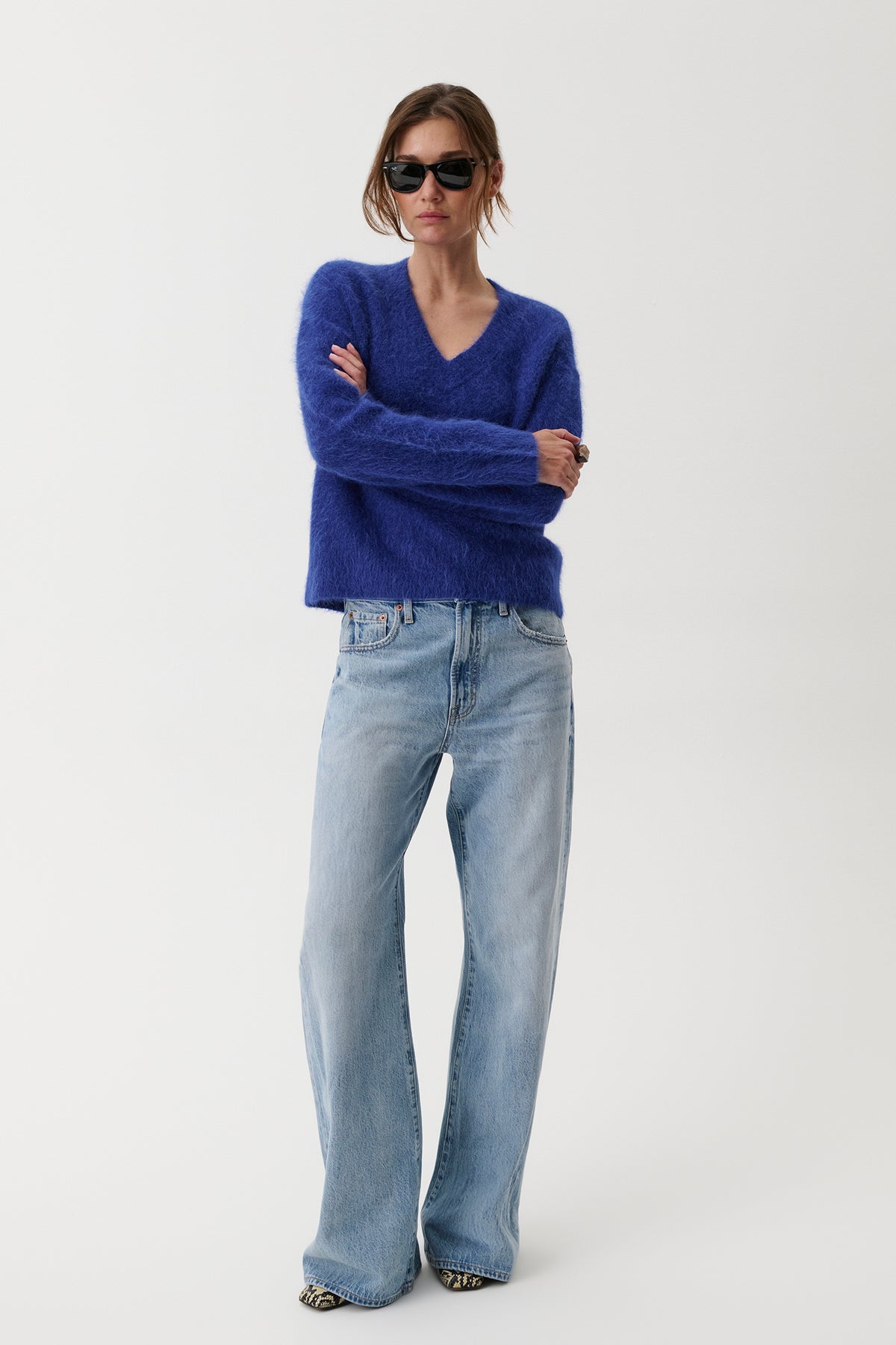 Kit V-Neck Pullover Sweater - Sapphire