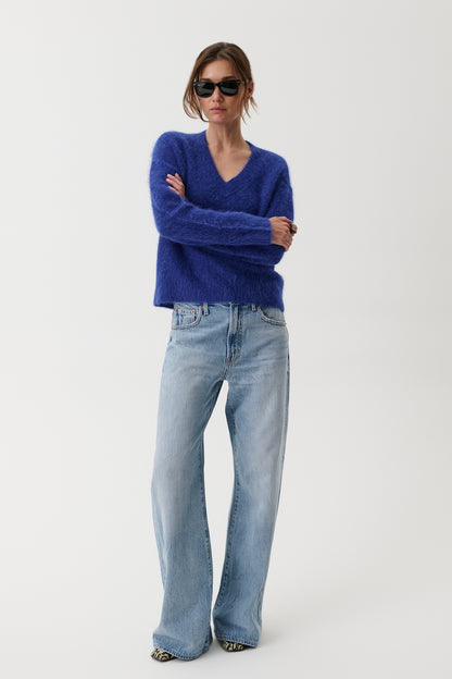 Kit V-Neck Pullover Sweater - Sapphire