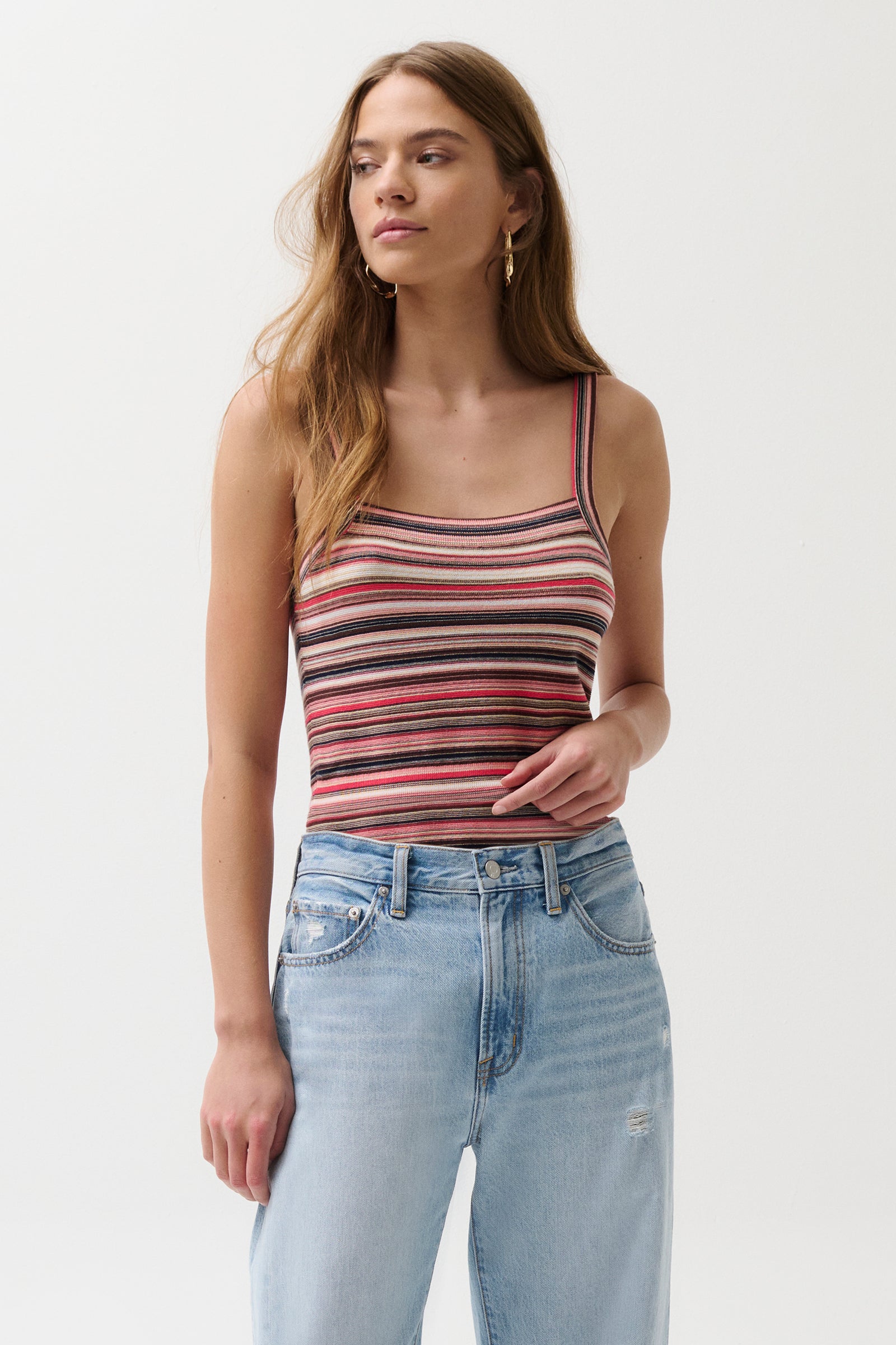 Frannie Sweater Tank - Coral Rose – Pistola Denim
