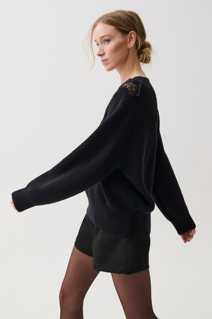 Chiara Lace Sweater - Black