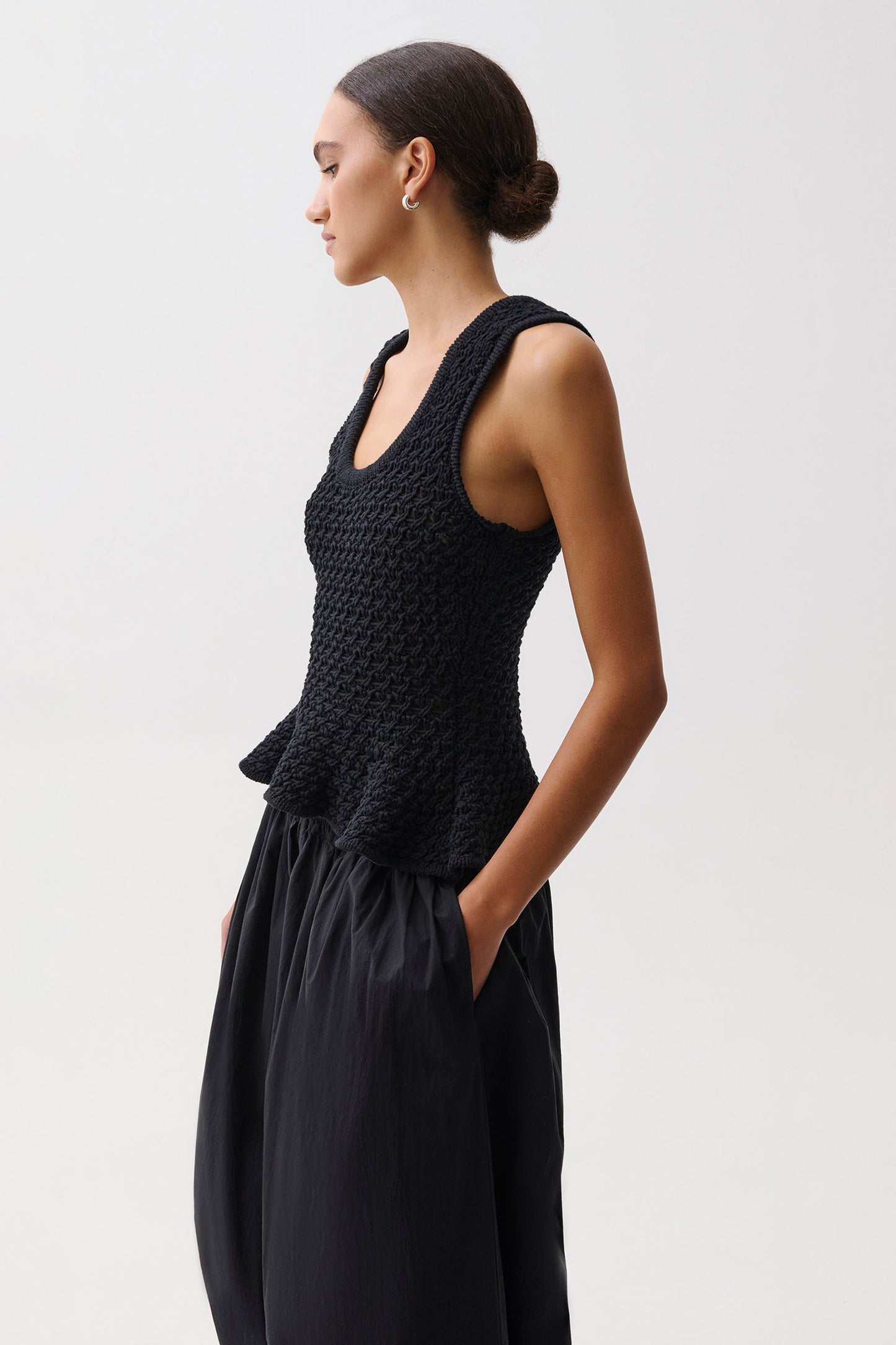 Anna Puplum Sweater - Black