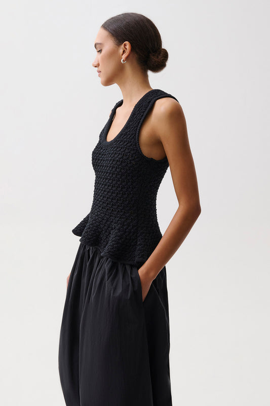 Anna Puplum Sweater - Black