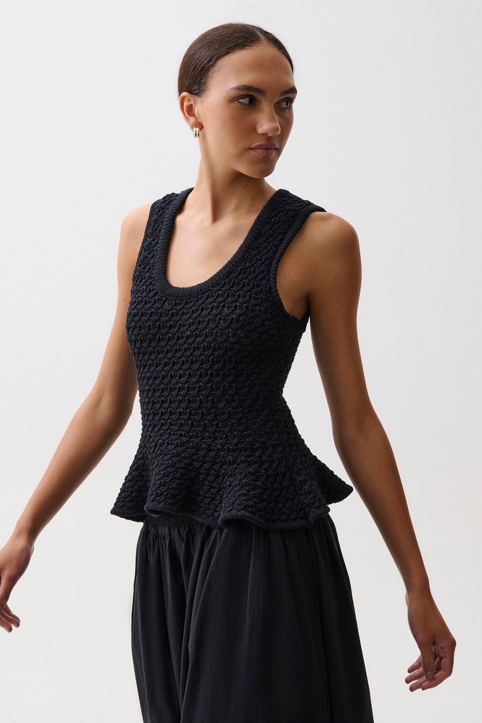 Anna Peplum Sweater - Black – Pistola Denim