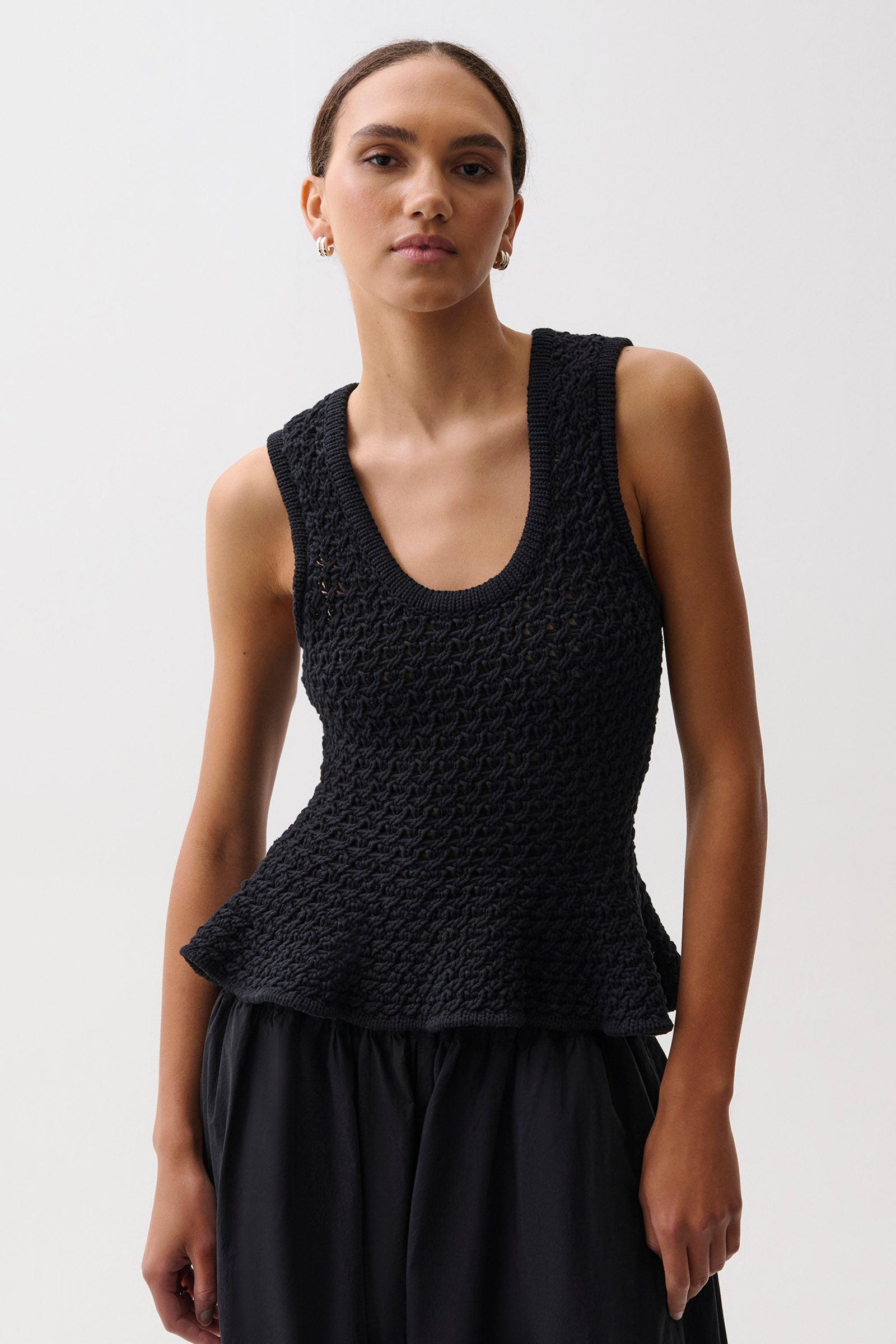 Anna Peplum Sweater - Black – Pistola Denim