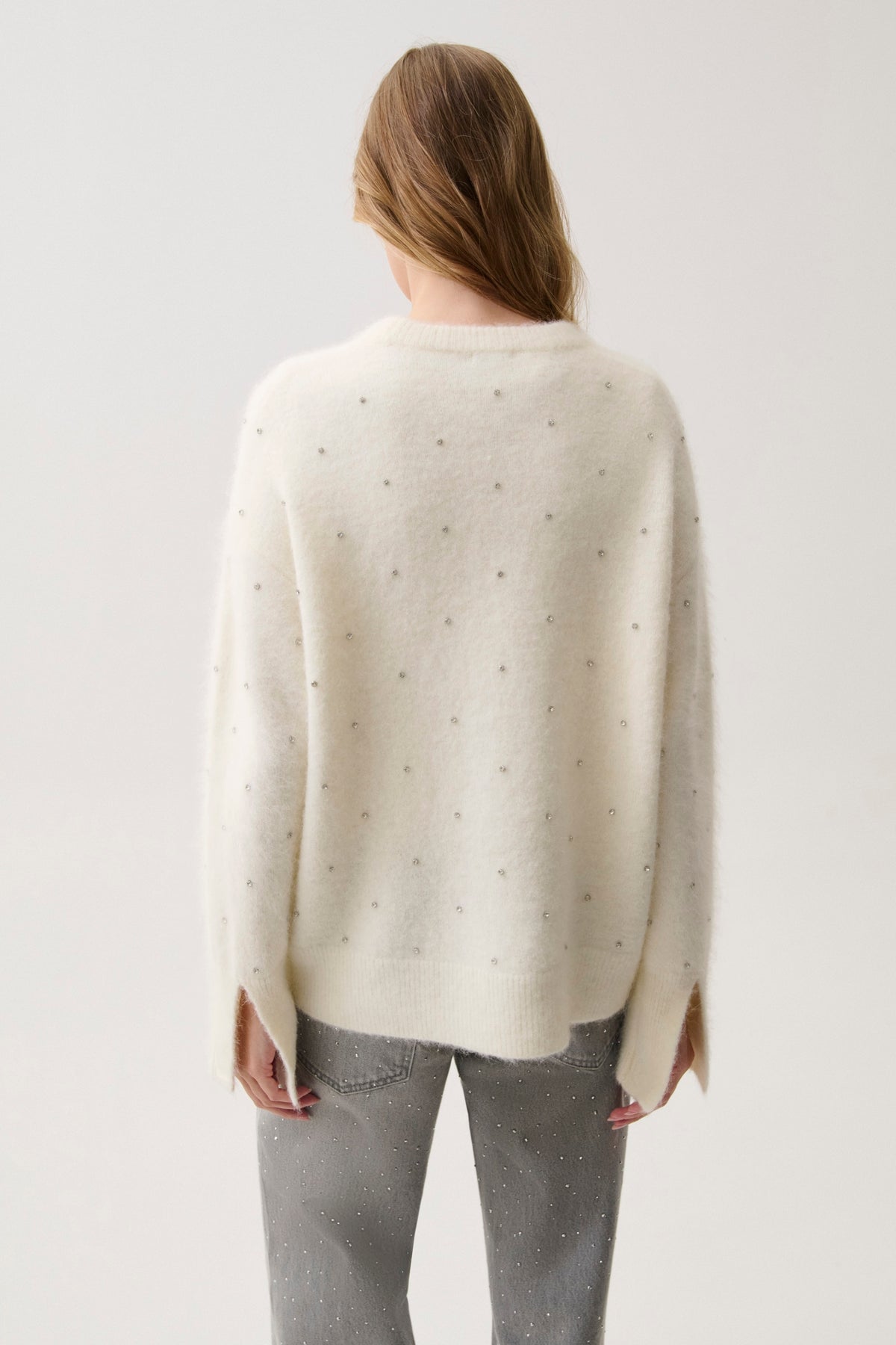 Luna Embellished Sweater - Winter White