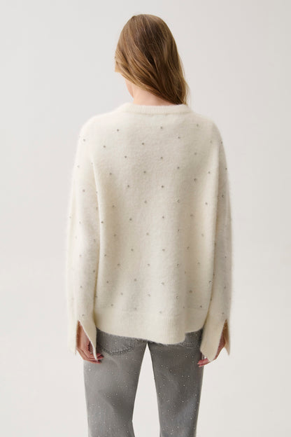 Luna Embellished Sweater - Winter White