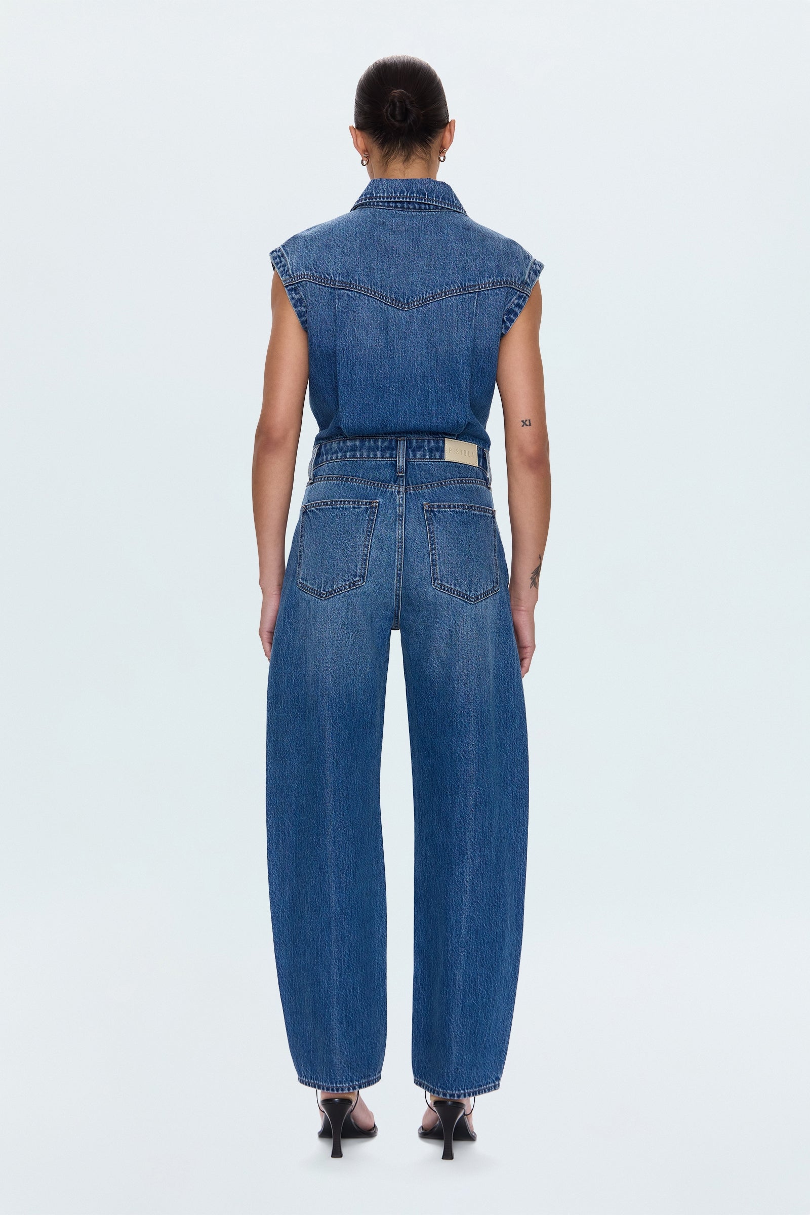【PORTERNA】Fail Denim Jumpsuit Eco Brianna Denim Jumpsuit | GUESS Factory