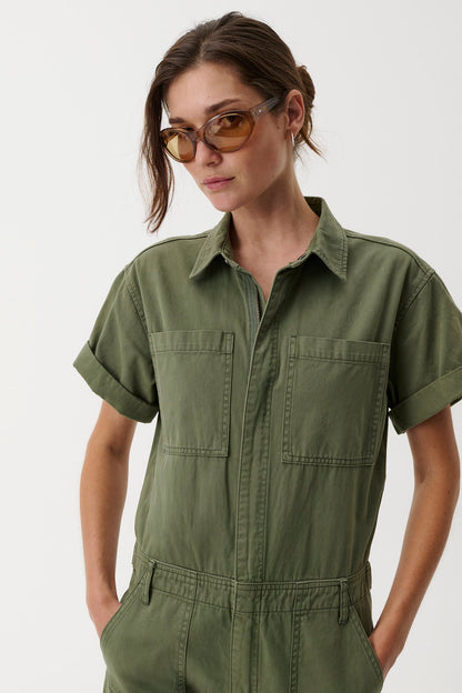 Cruz Short Sleeve Barrel Leg Jumpsuit – Meadow