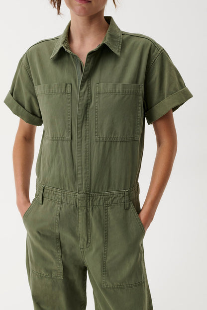 Cruz Short Sleeve Barrel Leg Jumpsuit – Meadow