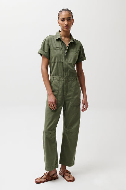 Cruz Short Sleeve Barrel Leg Jumpsuit – Meadow