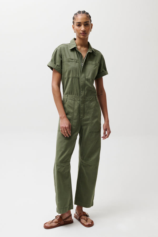 Cruz Short Sleeve Barrel Leg Jumpsuit – Meadow