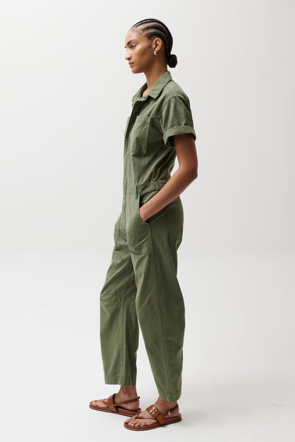 Cruz Short Sleeve Barrel Leg Jumpsuit – Meadow