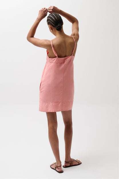 Misa Silk Blend Mini Dress - Coral Rose