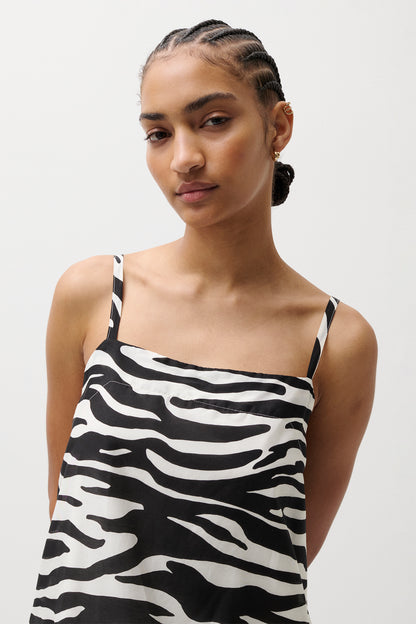 Misa Silk Blend Mini Dress - Zebra