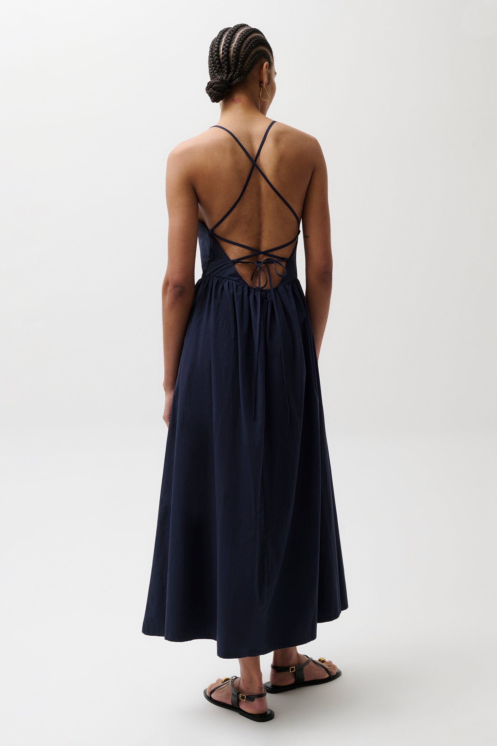 Sadee Open Back Dress - Navy Ship – Pistola Denim