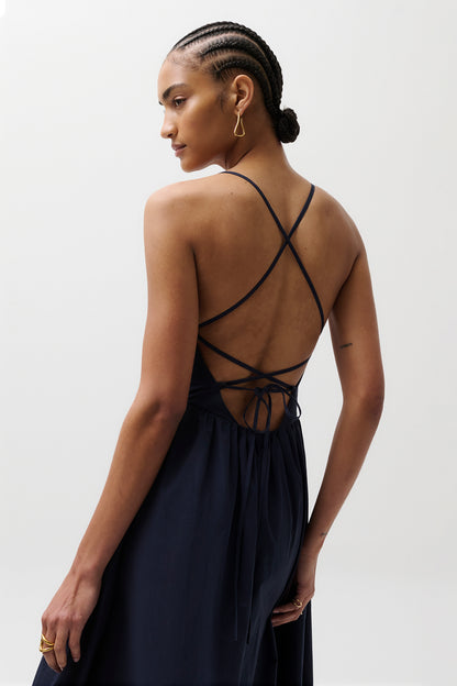 Sadee Open Back Dress - Navy Ship