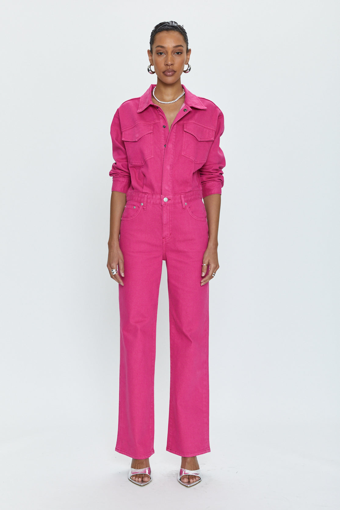 Buy online Pink Solid Jumpsuit from western wear for Women by Color  Cocktail for ₹899 at 53% off | 2024 Limeroad.com